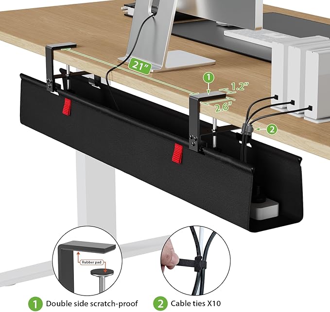 KEEGH Large 36" Under Desk Cable Management Tray - Image 3