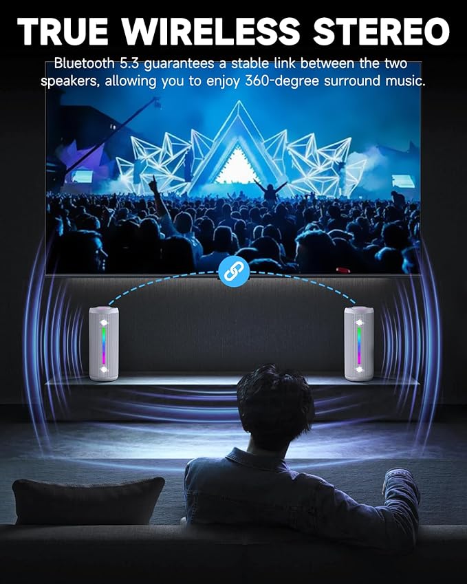 OHAYO Bluetooth Speaker, Portable Wireless, IPX7 Waterproof, Powerful 25W Sound - Image 6