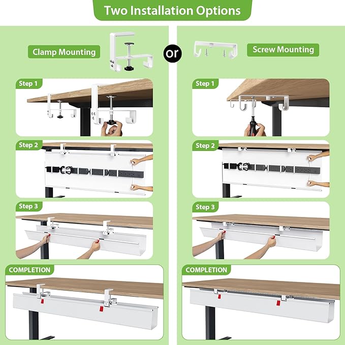 KEEGH Extra Large 48" Under Desk Cable Management Tray - Image 6
