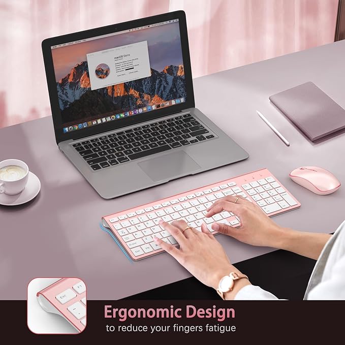 Wireless Keyboard and Mouse, 2.4G Full Size and Portable Wireless Keyboard - Image 6