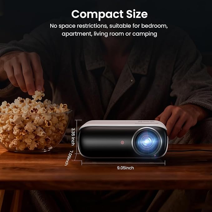 HAPPRUN Native 1080P Bluetooth Mini Projector, Full HD Portable Outdoor Movie - Image 3