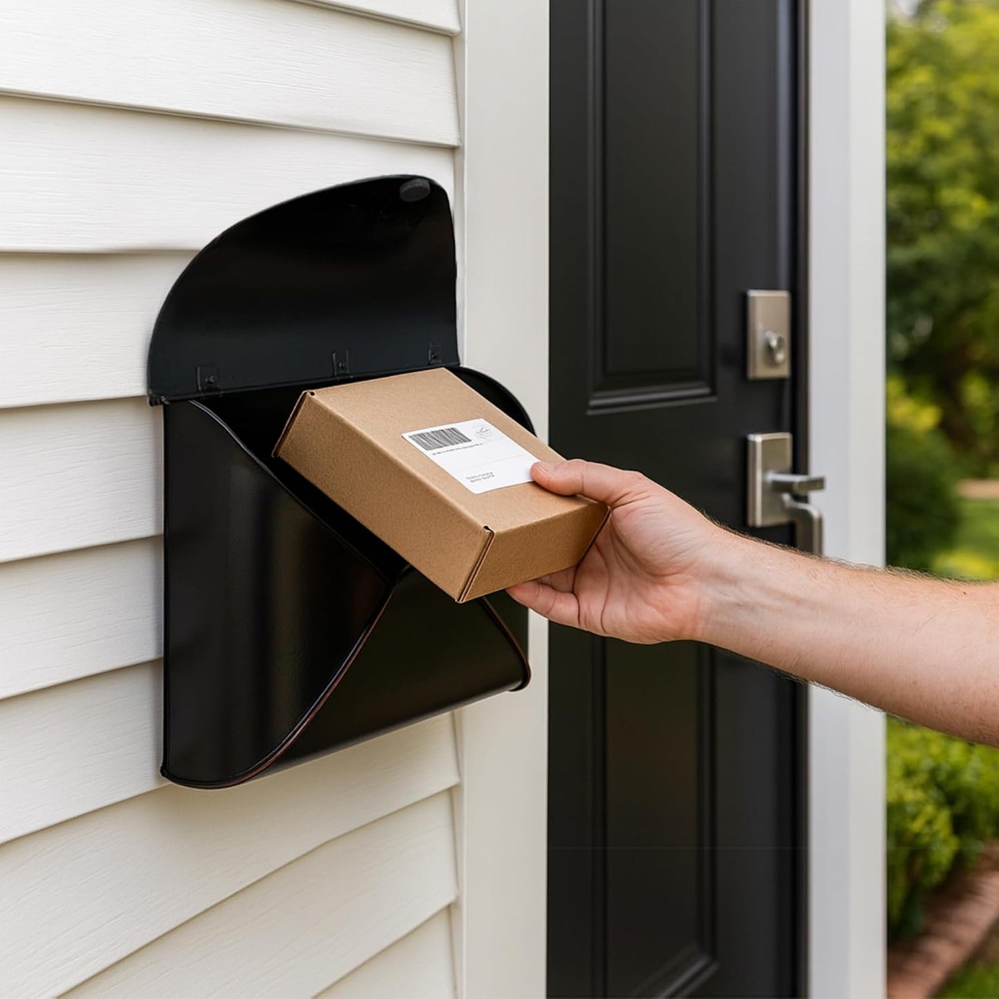 NACH Black Mailbox Wall Mount, 11.5 x 9 x 4.5 inch Wall Mount Mailboxes for Outside, Waterproof Mailboxes for Outside - Envelope Mailbox