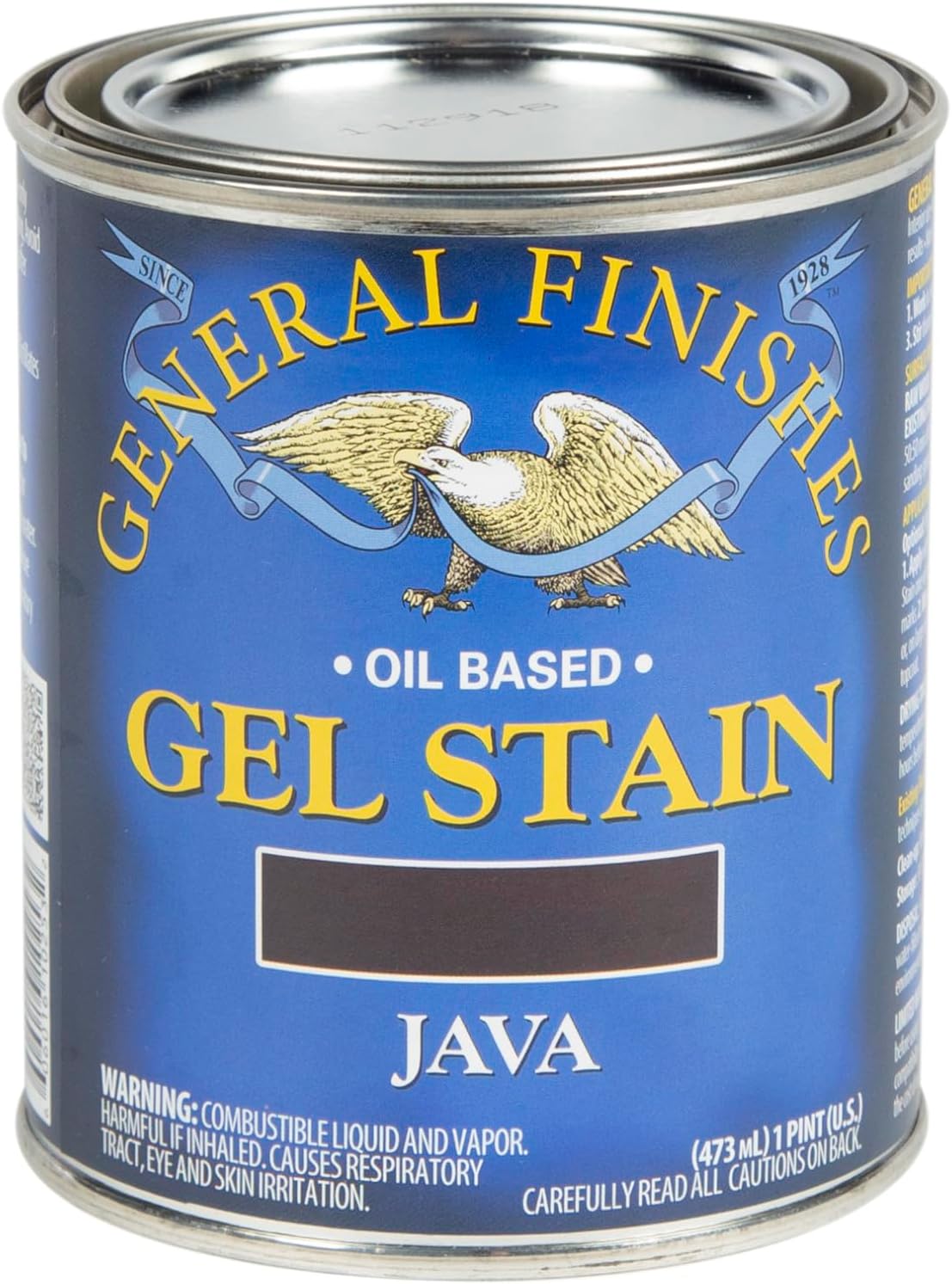 General Finishes Oil Base Gel Stain, 1 Pint, Java
