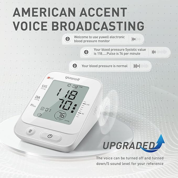 yuwell Blood Pressure Monitor, Large Upper Arm Blood Pressure Cuff, Digital - Image 5