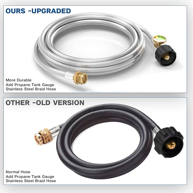 NQN 12FT Stainless Braided Propane Adapter Hose - Image 4