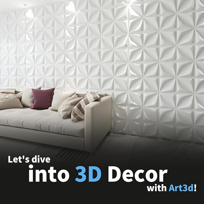 Art3d 19.7" x 19.7" 3D Wall Panels Lucky Leaves PVC Wall Panel - Image 7