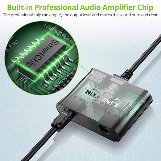 LiNKFOR 1X2 Toslink Optical Digital Audio Splitter Digital Toslink Fiber - Image 6