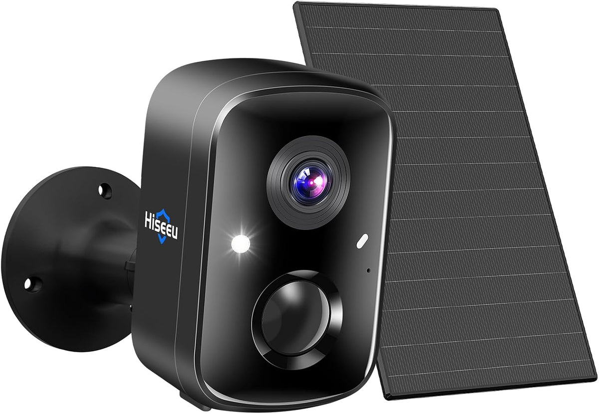 Hiseeu Security Cameras Wireless Outdoor, Solar Powered 3K 4MP Surveillance