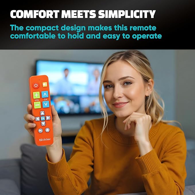EZclicker Big Button Universal TV Remote Simple Easy to Use, Works - Image 6