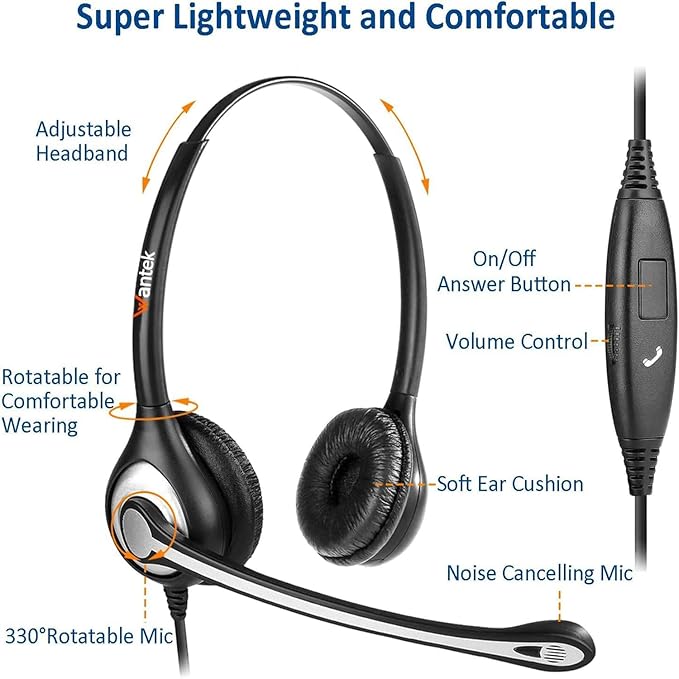 Wantek Phone Headset Wired Computer Headset - Image 4