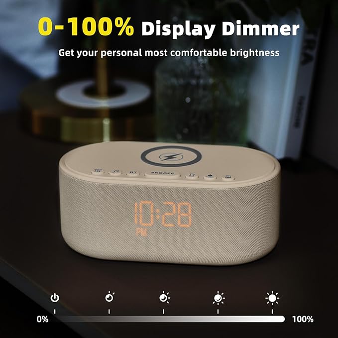 Sound Machine Alarm Clock for Bedrooms: Bluetooth 10W Stereo Sound Speaker - Image 7