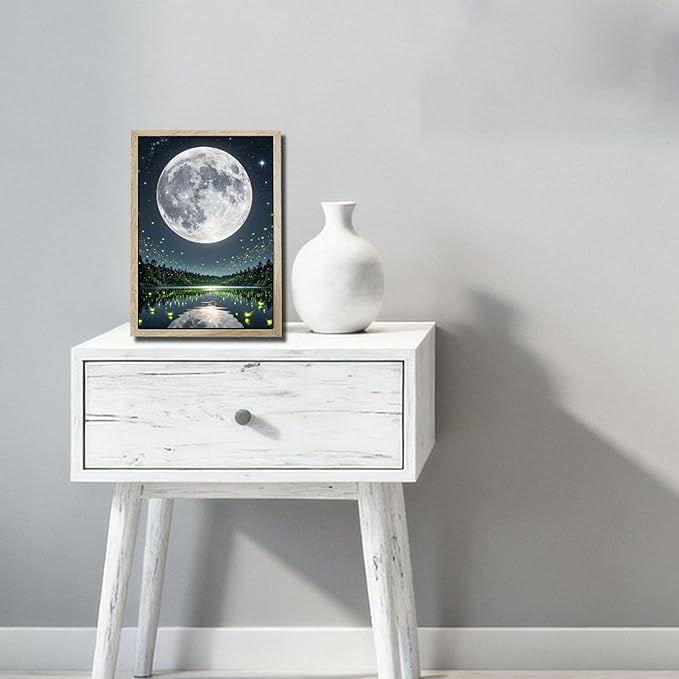 URVIP LED Glowing Photo Frame, 3D Starry-Sky Moon Animal Wall Art, 9x12 Inches - Image 5