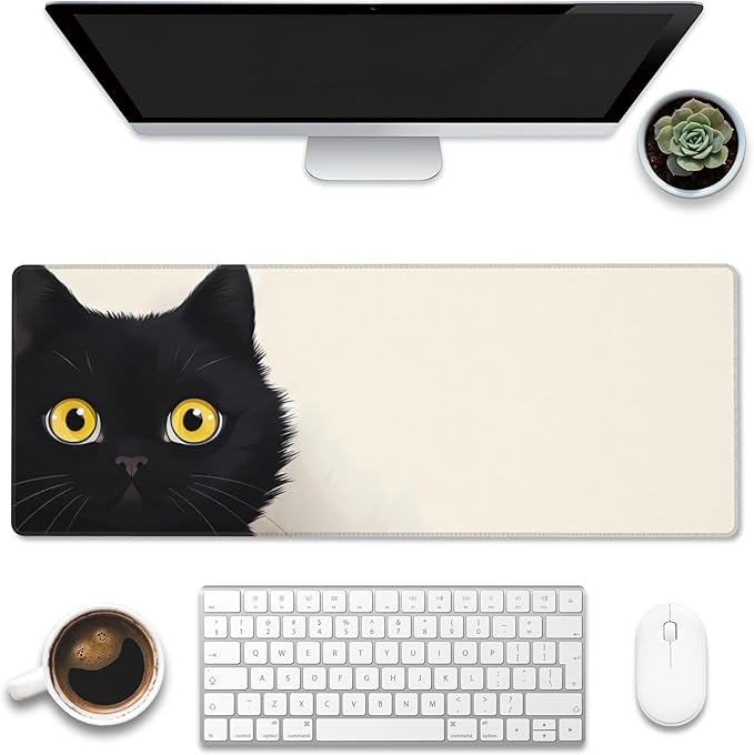 Eflxamz Desk Pad, Cute Cat Large Gaming Mouse Pad by Eflxamz
