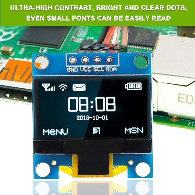EPLZON 5 Pack 0.96 inch OLED IIC Display Module 128x64 Pixel Mini Self-Luminous - Image 6