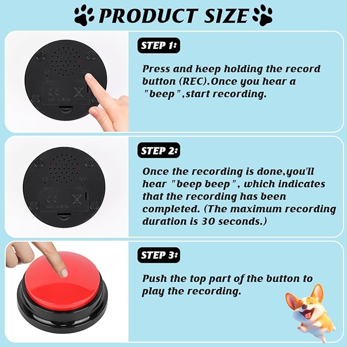 10 PCS Red Voice Recording Buttons - Image 4