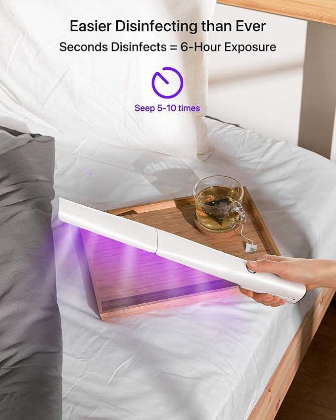 UV Light Sanitizer Wand, Portable UVC Light Disinfector Lamp Chargable Foldable - Image 7