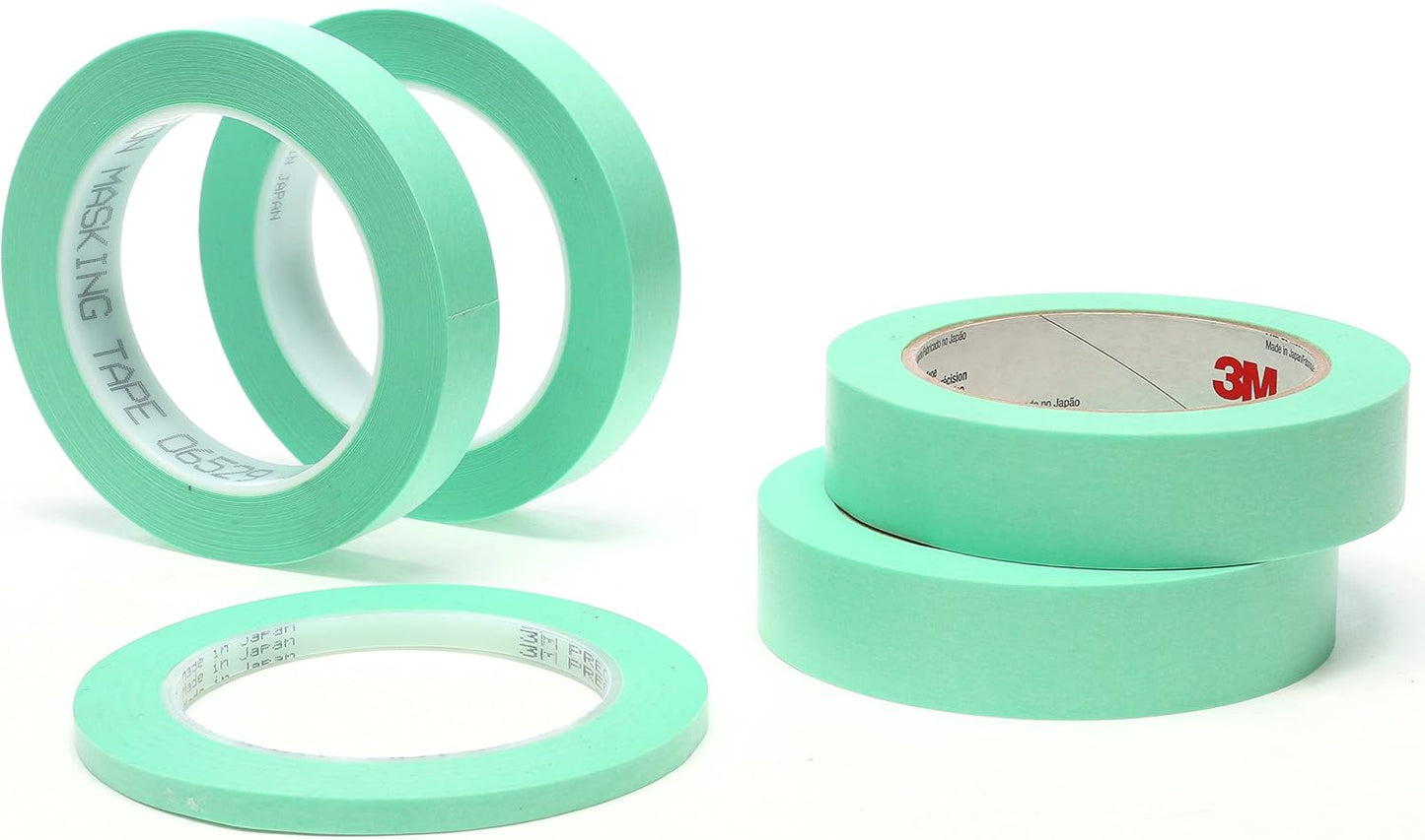 3M Precision Masking Tape, 06525, 1/4" x 60 yds (Pack of 2)