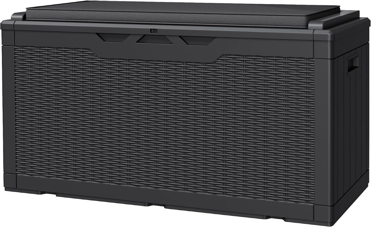 jummico 100 gallon with cushion deck box, waterproof, main product view