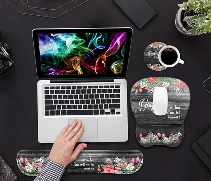 Ergonomic Mouse Pad Wrist Support and Keyboard Wrist Rest Set - Image 4