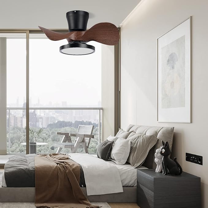 ocioc Quiet Ceiling Fan with LED Light 22 inch Large Air Volume Remote Control - Image 7