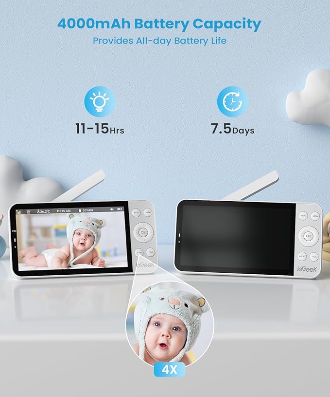ieGeek 5.5" Baby Monitor, Audio Monitor - Image 8