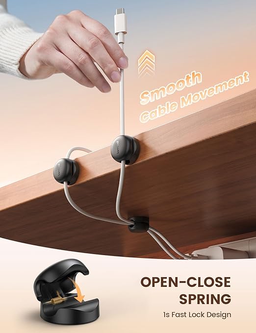 Lamicall Cable Clips, Spring Cord Organizer Holder - Image 3