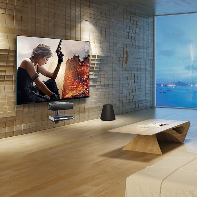 suptek Speaker Mount, Floating Glass Shelf Wall Mount Bracket - Image 2