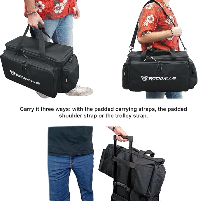 Rockville UT-BAG10 DJ Utility/Cable Bag, 10 Compartments, Padded Straps - Image 7