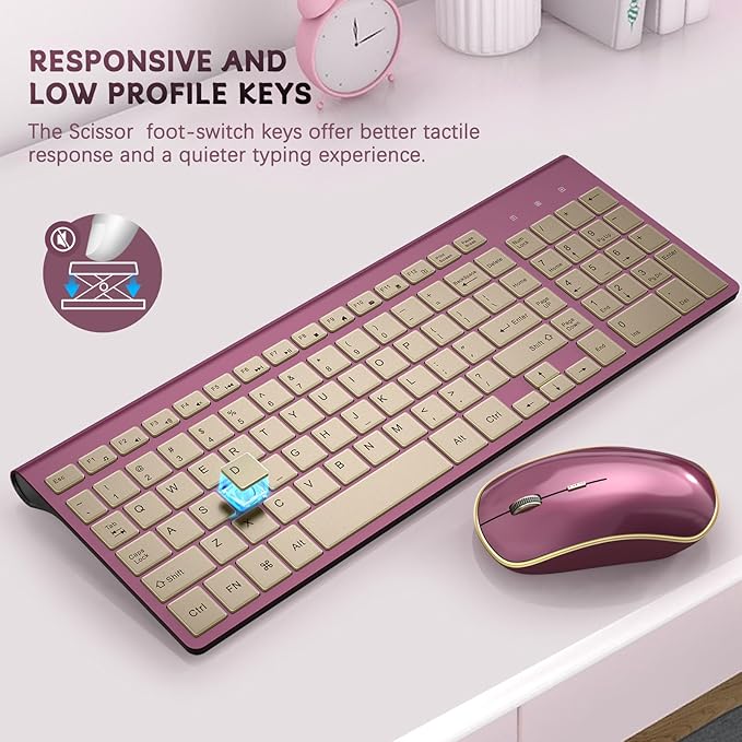 JOYACCESS Wireless Keyboard and Mouse, 2.4g Slim and Ergonomic Wireless - Image 2