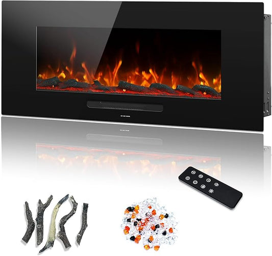 36" Electric Fireplace Inserts, Recessed & Wall Mounted Fireplace Heater by Dreamflame