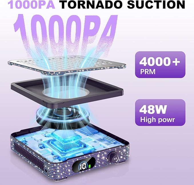 Nail Dust Collector | 1000PA Nail Fan Dust Collector | 10 Speed Levels | Low - Image 3