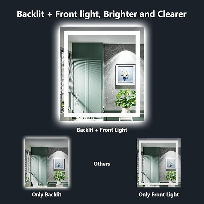 YEELAIT 20x28 Inch LED Bathroom Mirror - Image 3