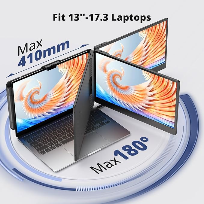 Laptop Screen Extender, FHD 1080P IPS 14" Laptop Monitor Extender, Plug and - Image 7