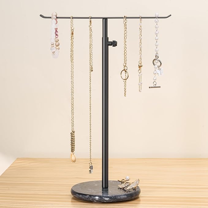 Josmimic Black Necklace Holder Jewelry Organizer Stand – Adjustable Height by Josmimic