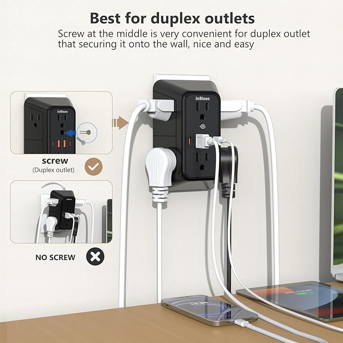 JcBlaon Outlet Extender Surge Protector - Image 3