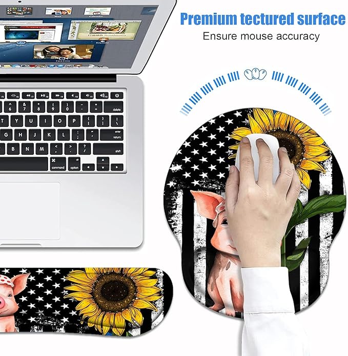 Keyboard Wrist Rest + Mouse Pad Wrist Support Set - Image 4