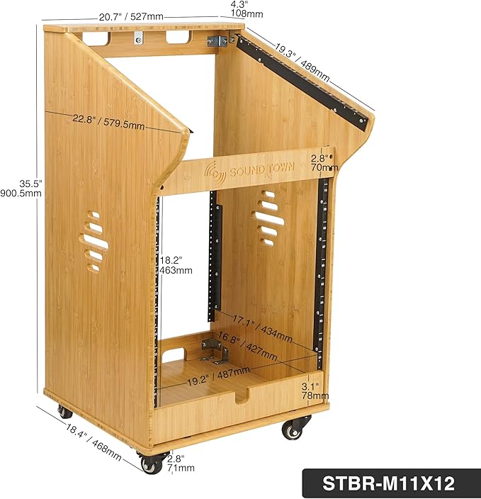 Sound Town DIY Solid Carbonized Bamboo Studio Rack - Image 6