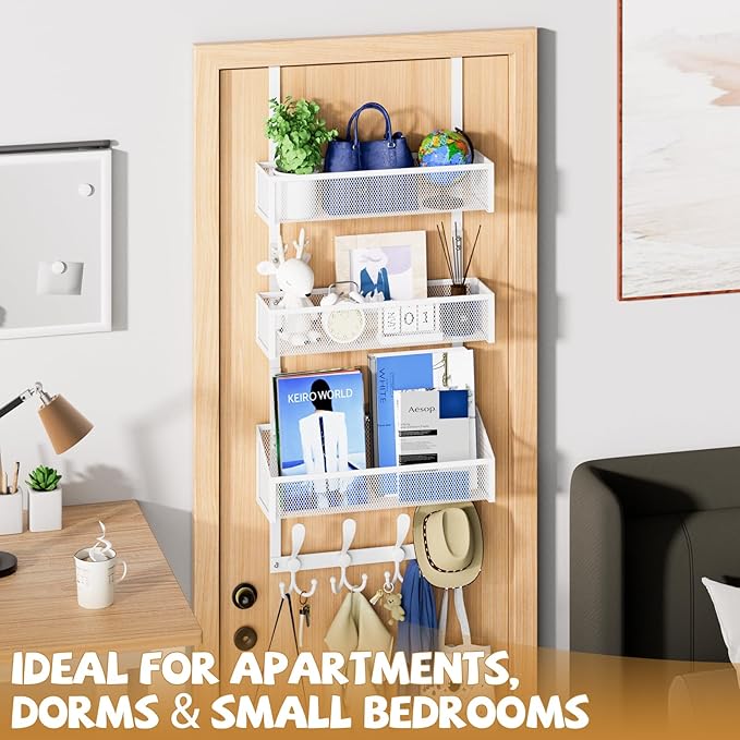 Kaiferty Over The Door Hooks Organizer, Coat Rack Over The Door Storage Hanger - Image 7