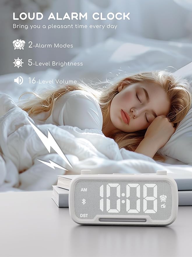 ROCAM Clock Radio, FM Radio Alarm Clock - Image 5
