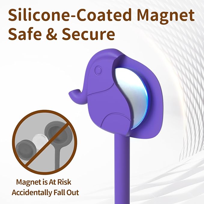 SOLIDATOR Charming Elephant Magnetic Cable Ties – 24 Pack, Reusable Silicone - Image 6