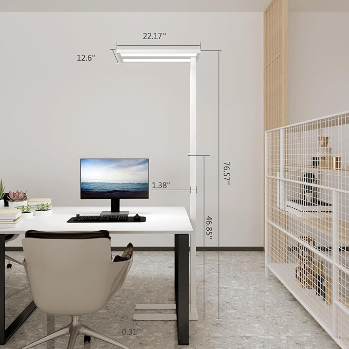 STERREN 76" Led Floor Lamp, 120W White Modern Free-Standing Lamp, 9100LM - Image 3
