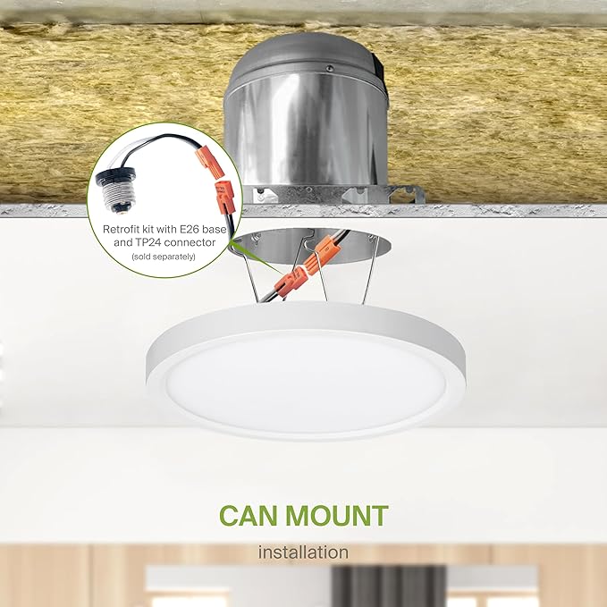 ASD LED 5" Round Flush Mount Ceiling Light Fixture, Low Profile Surface - Image 8
