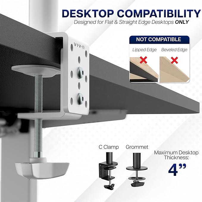 VIVO Extra Tall Single Monitor Desk Mount Stand - Image 4