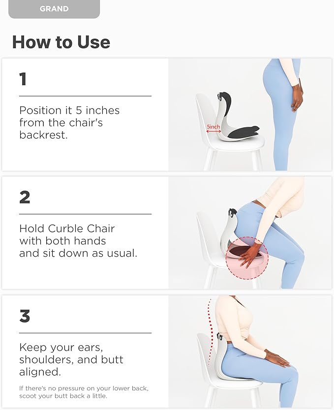 Curble GRAND 2PACK – Ergonomic Chair Back Support, Lumbar Support - Image 7