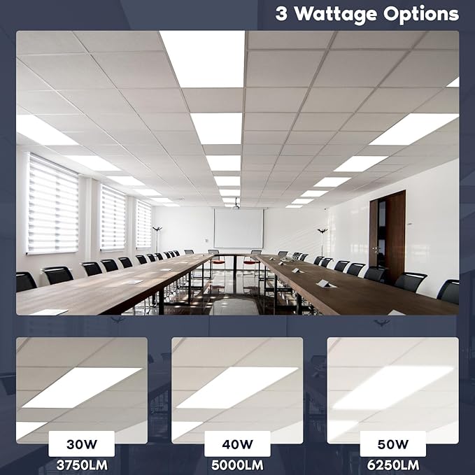 LUXRITE 2x4 FT LED Flat Panel Light, 5CCT Color Selectable 3000K 3500K 4000K - Image 3