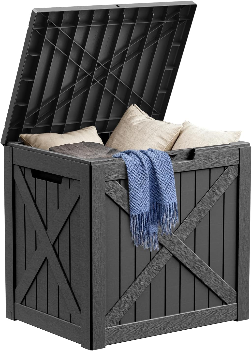 drato 32 gallon deck box x pattern, outdoor, main product view