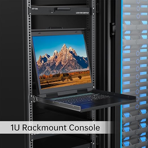 MT-VIKI Rack KVM Switch w/ 19'' LCD Monitor, Rackmount KVM Monitor Console - Image 2