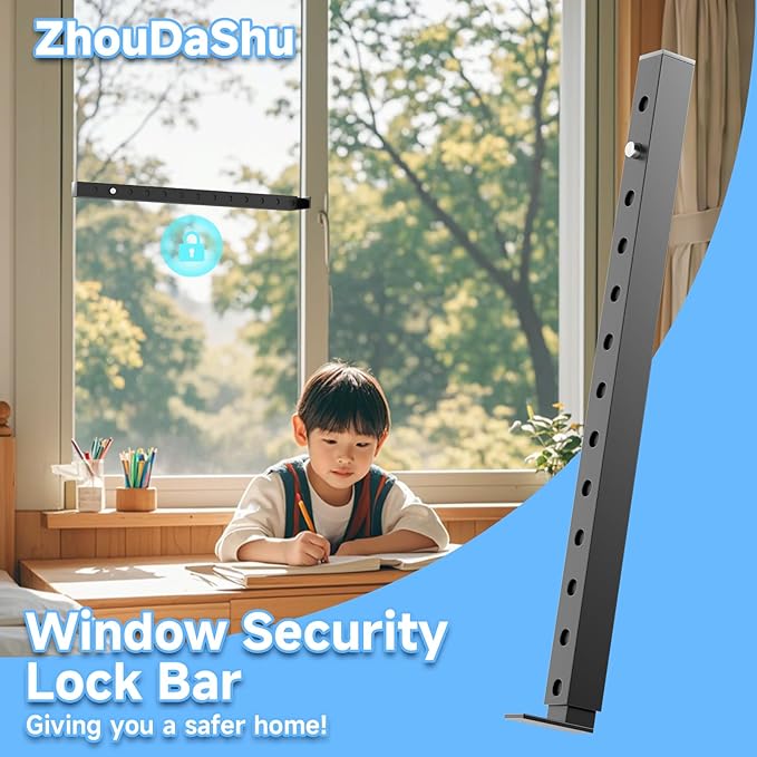 ZhouDaShu Adjustable Window Security Bars, Window Bars Security Inside Vertical - Image 6