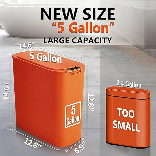 TIPGO 5 Gallon Motion Senor Bathroom Trash Can - Image 7