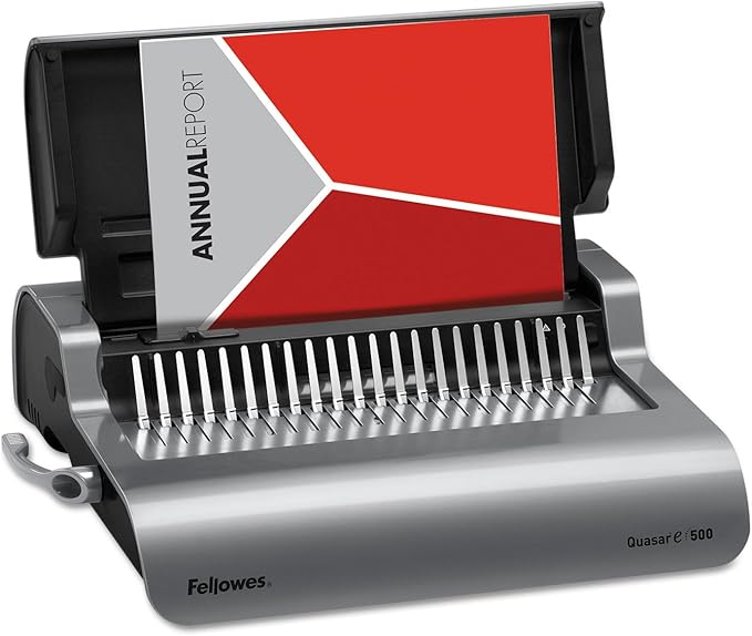 Fellowes 5216901 Quasar 500 Electric Comb Binding System, 16 7/8 x 15 3/8 x 5 - Image 3